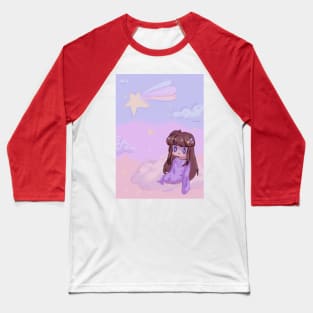 Cute Angel Floating on Clouds Baseball T-Shirt